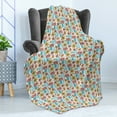 thumbnail image 4 of Garden Art Soft Flannel Fleece Throw Blanket, Hand Drawn Creative Flowers in Folk Style Abstract Herbs, Cozy Plush for Indoor and Outdoor Use, 50" x 70", Yellow Pale Blue, by Ambesonne, 4 of 5