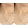 thumbnail image 2 of Collar de para mujer, colgante de diamante creado en laboratorio, chapado en oro blanco de 18 quilates, collar de plata de ley 925 de corte redondo, 2 of 2