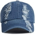 thumbnail image 5 of Vintage Washed Denim Distressed Dad Hats Adjustable Baseball Caps for Men Women, 5 of 7