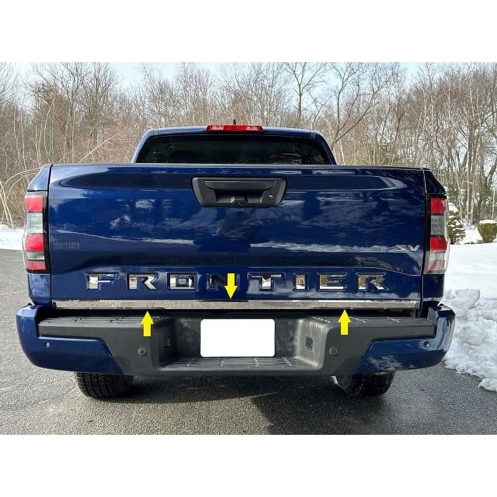 QAA part RT72510 is a 1 piece Stainless Steel Rear Deck Trim, Trunk Lid Accent, 1.5" Width that is compatible with Nissan Frontier 2022-2024