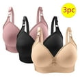 thumbnail image 2 of Bigersell Comfy Bras Pack for Women New 3pc Woman's Solid Color Daily Bra Without Underwire Gathering Bras Convertible Bra Style F-1211 Beige 40/90, 2 of 3