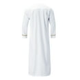 thumbnail image 7 of ZZHZGZ Fourth of July Oversized Mens T Shirt Mens Dress Robe Arab Middle Robe Long Sleeve Embroidered Pocket Long Shirt Robe Coat Shirt Mens Prayer Clothing M, 7 of 7