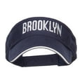 thumbnail image 5 of Brooklyn Embroidered Sandwich Bill Visor - Navy White OSFM, 5 of 5