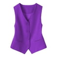 thumbnail image 7 of Sensestyle Waistcoat Women, A Lady's Suit Waistcoat Small Vest Slim Fit Paired with A Short Sleeveless Jacket with A Folded Waistcoat Vest Tops for Women Purple L, 7 of 7