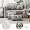 thumbnail image 6 of Blue Spring Floral Outdoor Waterproof Pillow Covers, Pink Flowers Butterfly Rustic Decorative Square Throw Pillowcase Sofa Cushion Sham for Patio/Couch/Chair, 26"x26" 2 Pack, 6 of 8