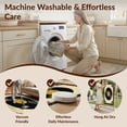 thumbnail image 5 of Design&I 8'x10' Washable Area Rug Sleek Flatweave Pet Friendly Music Vinyl Cd Record Vintage Note Mosaic Retro Disc Center Soundwave for King Size Bedroom, Under Bed, 5 of 7