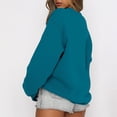 thumbnail image 5 of Oversized Sweatshirt For Women Loose Fit Pullover Tops Crewneck Fall Outfits Winter Clothes 2026 Long Sleeve Fleece Lined Pullover Tops Blue 2XL, 5 of 5