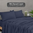 thumbnail image 5 of Royale Linens 300 Thread Count 100% Long Staple Combed Cotton Flat Sheet - Super Soft - Top Sheet - King Flat Sheet Sold Separately - Breathable, Cool & Crisp Percale Flat Sheet Only (King, Navy), 5 of 10