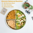thumbnail image 6 of 4Pack Stainless Steel Plates, 8Inch 3 Section Round Divided Plates Portion Control Plates Partition Plate for Camping,4 * Stainless Steel Plates,Silver, 6 of 9