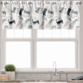thumbnail image 3 of Ambesonne Rainbow Valance & Curtain, Funny Happy Cats Dots Art, 55"x24", Pale Eggshell and Dark Grey, 3 of 7