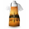thumbnail image 3 of United States Apron Washington DC American Capital City White House above the Lake Landscape, Unisex Kitchen Bib Apron with Adjustable Neck for Cooking Baking Gardening, Apricot Ginger, by Ambesonne, 3 of 3