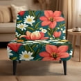 thumbnail image 2 of HELLHERO Bold Floral Tapestry Armless Accent Chair Soft Cover, Elastic Bottom Wear Resistant Armless Accent Chair Cover for Hotel Home, 2 of 8