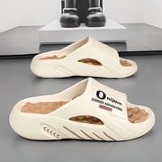 Men's Slide Sandals, Casual Non-Slip Slippers, Indoor Outdoor Sports Beach Shower Open Toe Shoes, Size, EVA Upper, Plaid Pattern, Spring SummerSuitable for Men & Women