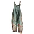 thumbnail image 2 of BONIXOOM Jumpsuits for Women Women's Pants Printed Mid Waisted Long Gym Beach Jumpsuit Baggy Fit Flare-Leg Standard Army Green L, 2 of 5