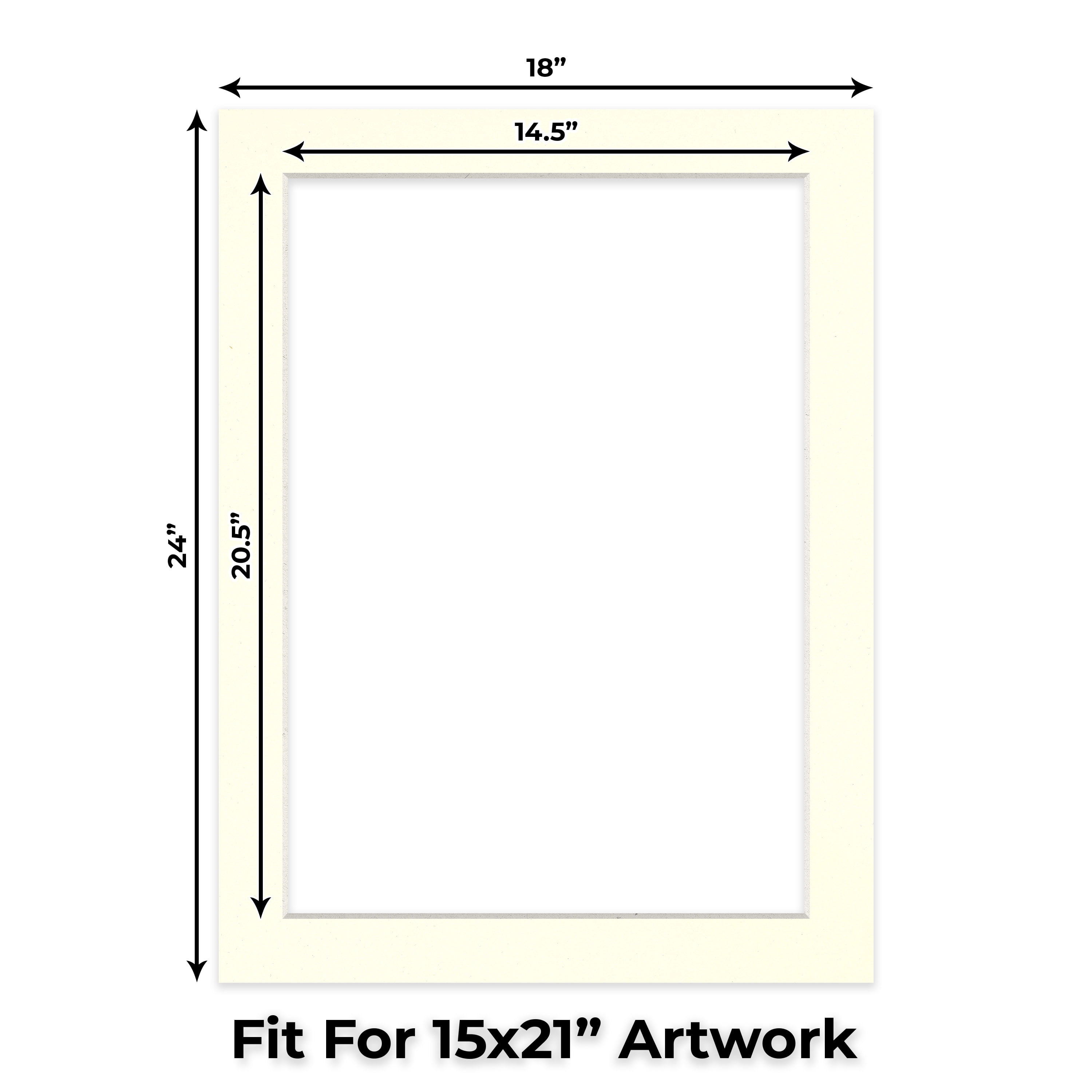 Cream Linen Picture Frame Mat for 18x24 Frames - Fits 15x21 Photos - 10 Mats