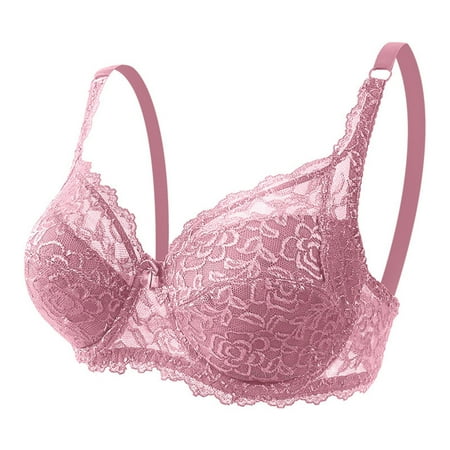 

YWDJ Sleep Bras for Women Womens Solid Lace Lingerie Bras Plus Size Underwear Bralette Bras Comfortable Bra Pink XXL