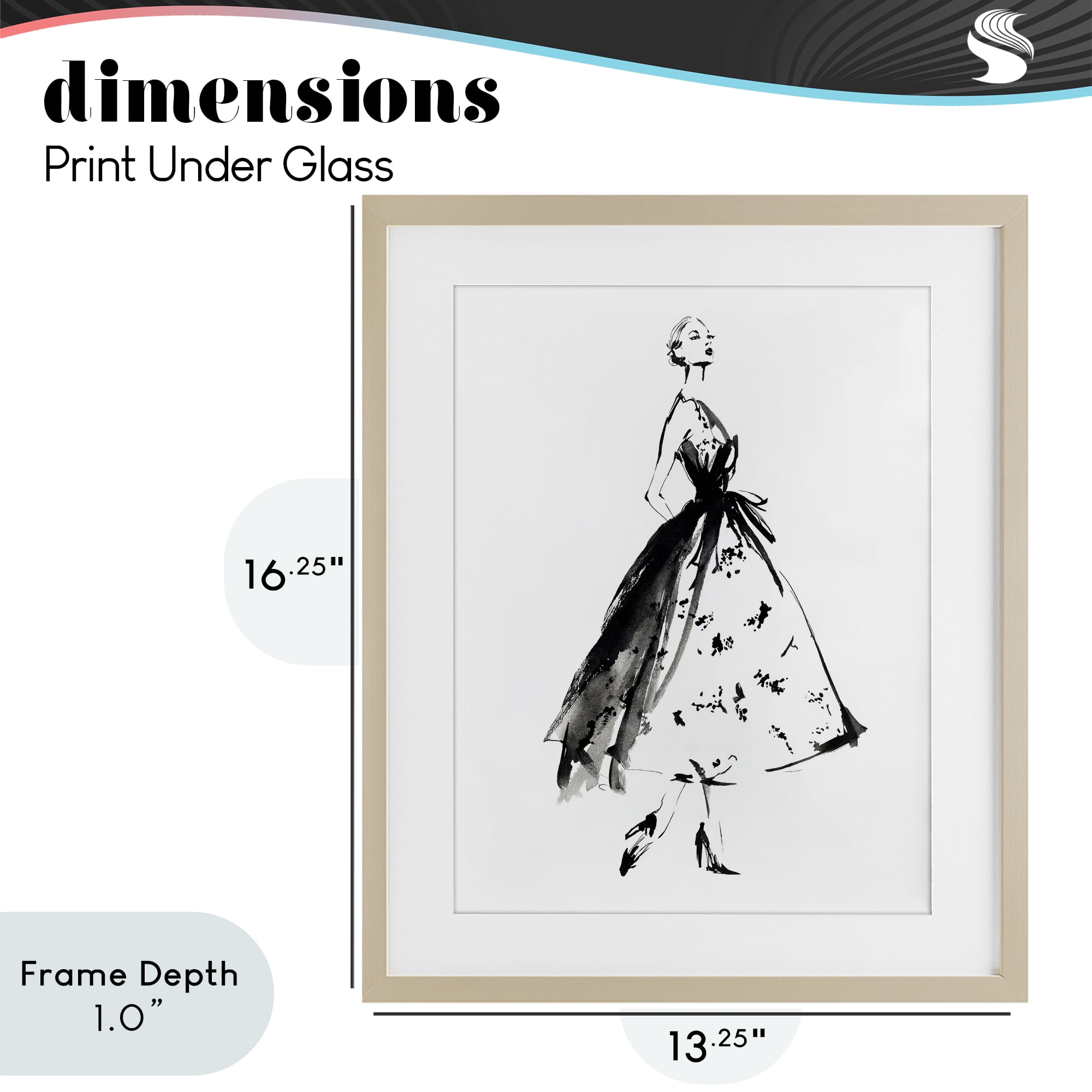 Stupell Industries Ethereal Couture Contour Birch Framed Print Under Glass, design by Svetlana Aleynikova