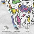 thumbnail image 5 of Yayeee 2 Pack Hand Towels for Bathroom 100% Cotton 16" x 28" Soft Absorbent Kitchen Towel, White Doodle Pattern, 5 of 7