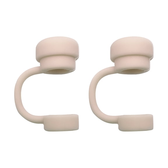 Pebbuoy 2Pcs Solid Color Straw Cover Food Grade BPA Free Silicone Reusable Dust-proof No Spill 10MM Tumbler Straw Tip Plug Topper Protector Cup Accessories