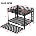 thumbnail image 4 of Queen over Queen Metal Bunk Bed with Twin Trundle, Space-Saving Triple Sleeper, Noise-Free Design, No Box Spring Needed, Black, 4 of 7
