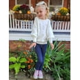 thumbnail image 5 of Oudiya Girls Lantern Sleeve Crew Neck Sweater Cute Pullover Top Jumper Outwear for Kids 5-13 Years, 5 of 7
