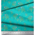 thumbnail image 3 of Soimoi Green Cotton Poplin Fabric Leaves & Flower Geometric Print Fabric by Yard 56 Inch Wide, 3 of 3