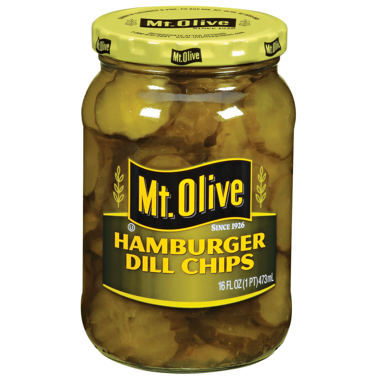 Mt. Olive Hamburger Dill Chips Pickles 16 fl. oz. Jar