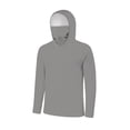 thumbnail image 4 of YUGYXL Unisex Face Cover Rash Guard Hoodies UPF 50+ Sun Protection Long Sleeve Outdoor Fishing Zipper Side Sun Shirts XXXL Gray, 4 of 9
