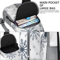 thumbnail image 4 of Sling Backpack,Blue Christmas Snowflake Pattern Crossbody Bag with Water Bottle Holder,Waterproof Sling Bag for Men/Women with Chest Phone Holder for Hiking,Travel, 4 of 6