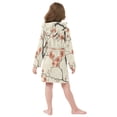 thumbnail image 7 of FORMRS Niños Bathrobe Unisex Hooded Robe Soft Plush Pajamas Sleepwear, Size 10-12T, Light Red Flowers, 7 of 7