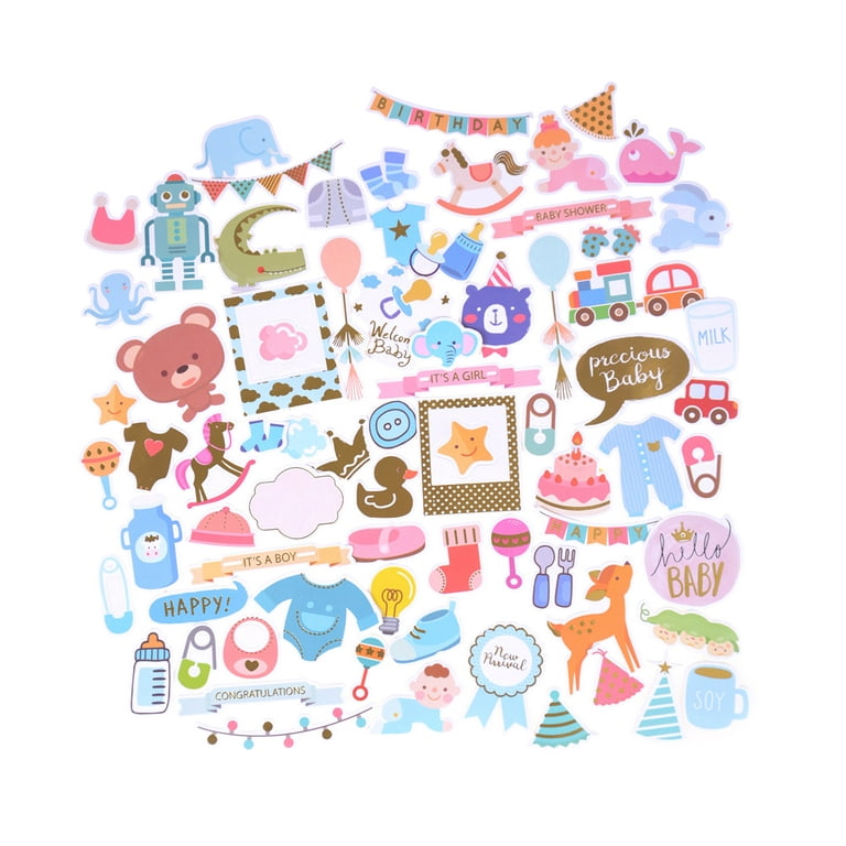MageCrux 73pcs Creative Baby Die Cuts Stickers For Scrapbooking Happy  Planner Card Making Gift 