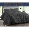 thumbnail image 2 of SKP Plus Comforter Pinch Dark Grey 300 GSM Plush Siliconized Microfiber Fill Duvet Insert With 1000 Thread Count Egyptian Cotton Shell Fluffy Soft with Premium Piping & Matching Pillowcases, 2 of 8