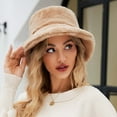 thumbnail image 4 of Lilgiuy Winter Fluffy Fuzzy Bucket Hat for Women Plush Furry Fisherman Hats Warm Hat for Birthday Halloween Christmas New Year, 4 of 5