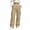 Khaki, variant on Ashirexll Wide Leg Sweatpants Women Casual Solid Drawstring Elastic Stretch Waist Cargo Sweatpants with Pockets for Fall Winter Daily Outing