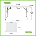 thumbnail image 2 of FDW 4FT Folding Table Adjustable Height Camping Table Picnic Camping Bench,White, 2 of 7