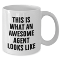 thumbnail image 2 of Funny Agent Gifts for Father's Day, White Coffee Mug with 'This Is What An Awesome Agent Looks Like' Quote, Gifts from Friends or Family to Men or Women, 2 of 4