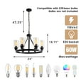 thumbnail image 4 of LovingAHome 6-Light Wagon Wheel Chandelier Black Industrial Light Fixture for Dining Room Bedroom, 4 of 7
