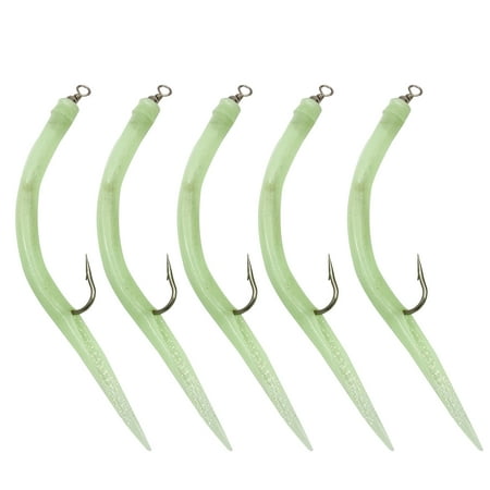 Opolski 5Pcs Eel Tube Jig Bait Tassel Simple Installation Long Service Life High Efficiency Octopus Hook for Outdoor