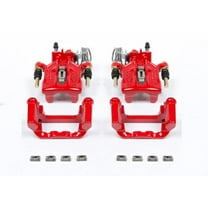Power Stop Rear Pair of Red Powder Coated Calipers S4824A