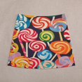 thumbnail image 5 of Pastel Rainbow Lollipop Women's High Waist Skirt Stretchy Casual Mini Skirt, 5 of 8