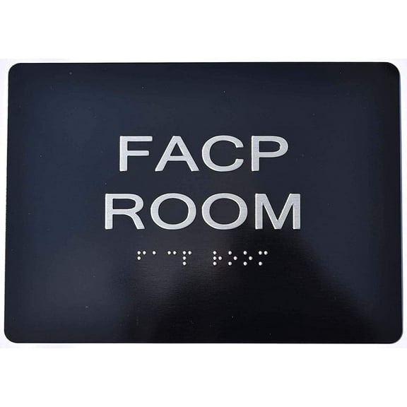 FACP Room Sign - Black (Aluminium, Black/Silver,Size 5x7) The Sensation line