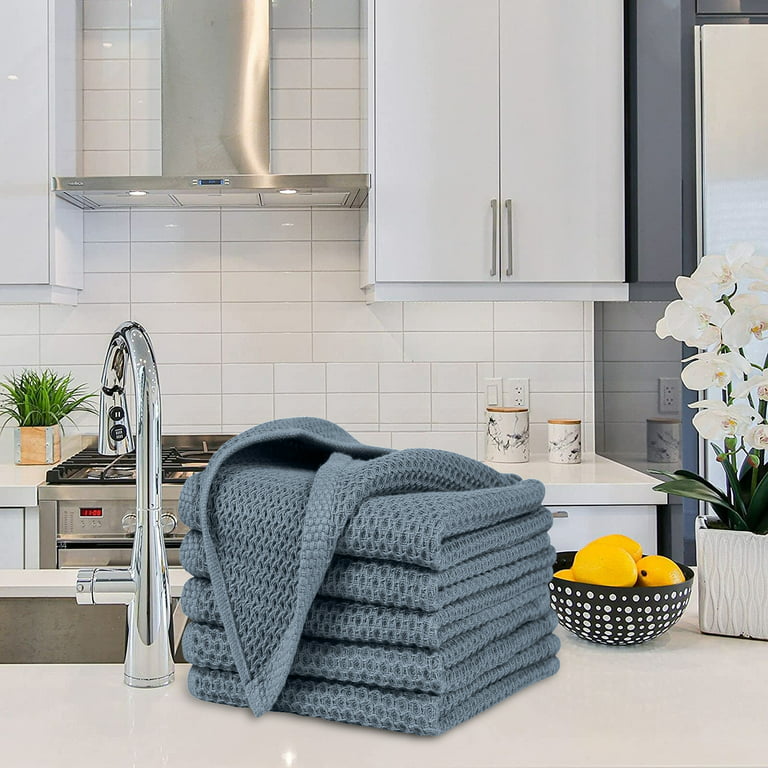 Howarmer Kitchen Dish Towels, 100% Cotton Dish Cloths for Washing Dishes, Super Soft and Absorbent Waffle Weave Dish Rags, 4 Pack, Size: 13×28