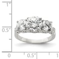 thumbnail image 2 of 925 Sterling Silver 3 Stone Cubic Zirconia Cz Ring Engagement Side Three Fancy, 2 of 6