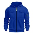 thumbnail image 4 of LUOGENLI Chandails à Capuche Zippés pour Hommes Vert Classique Mode Chandail à Capuche avec Poche avant Style Cardigan Léger pour Tenue Décontractée Chandails à Capuche pour Hommes Graphique Country Bleu Taille P, 4 of 4