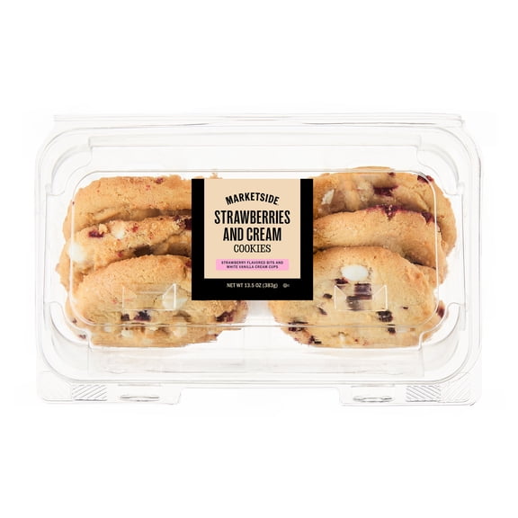 Marketside Strawberries & Cream Cookies, 13.5 oz, 6 Count, Baked