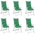 thumbnail image 2 of vidaXL Garden Highback Chair Cushions 4 pcs Green 120x50x7 cm Fabric, 2 of 5
