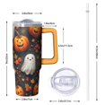 thumbnail image 2 of 30 oz Halloween Skeleton Ghost Bat Tumbler Insulated Stainless Tumbler, Gothic Pumpkin Coffee Cup Water Bottle, Holiday Gift Idea, 2 of 5