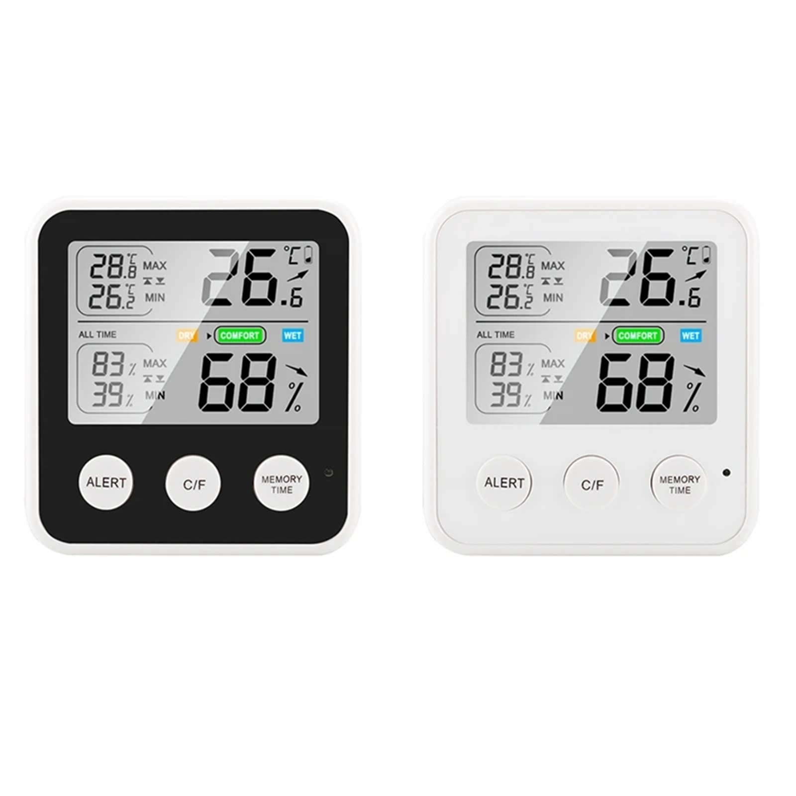 Electronic Digital Temperature Humidity Meter Indoor Outdoor Thermometer Hygrometer Weather Station Clock