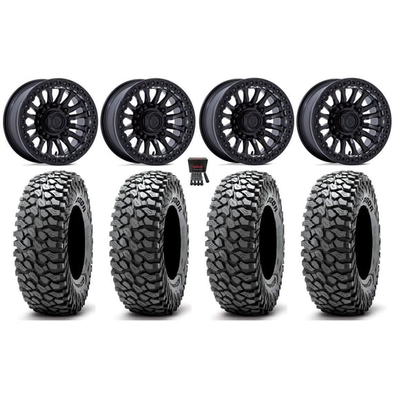 Fuel Rincon Bdlk 15" Wheels Bk 37" RocScraper Tires Sportsman RZR Ranger
