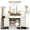 thumbnail image 3 of Farmhouse Sideboard Buffet Cabinet, White Rustic Kitchen Cabinet with Barn Doors, Living Room Accent Storage, 30 Inch, 3 of 8